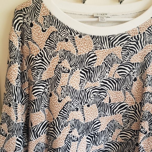 J Crew zebra animal print sweatshirt XXL - Picture 4 of 6